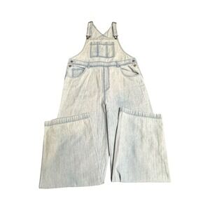 Universal Thread Overalls Womens 14 38x30 Light Wash Wide Leg Denim Coastal